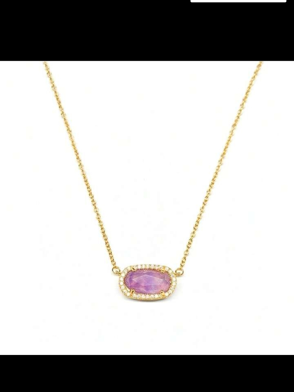 Freinit Gold Necklace For Women, Dainty Pendant Amethyst